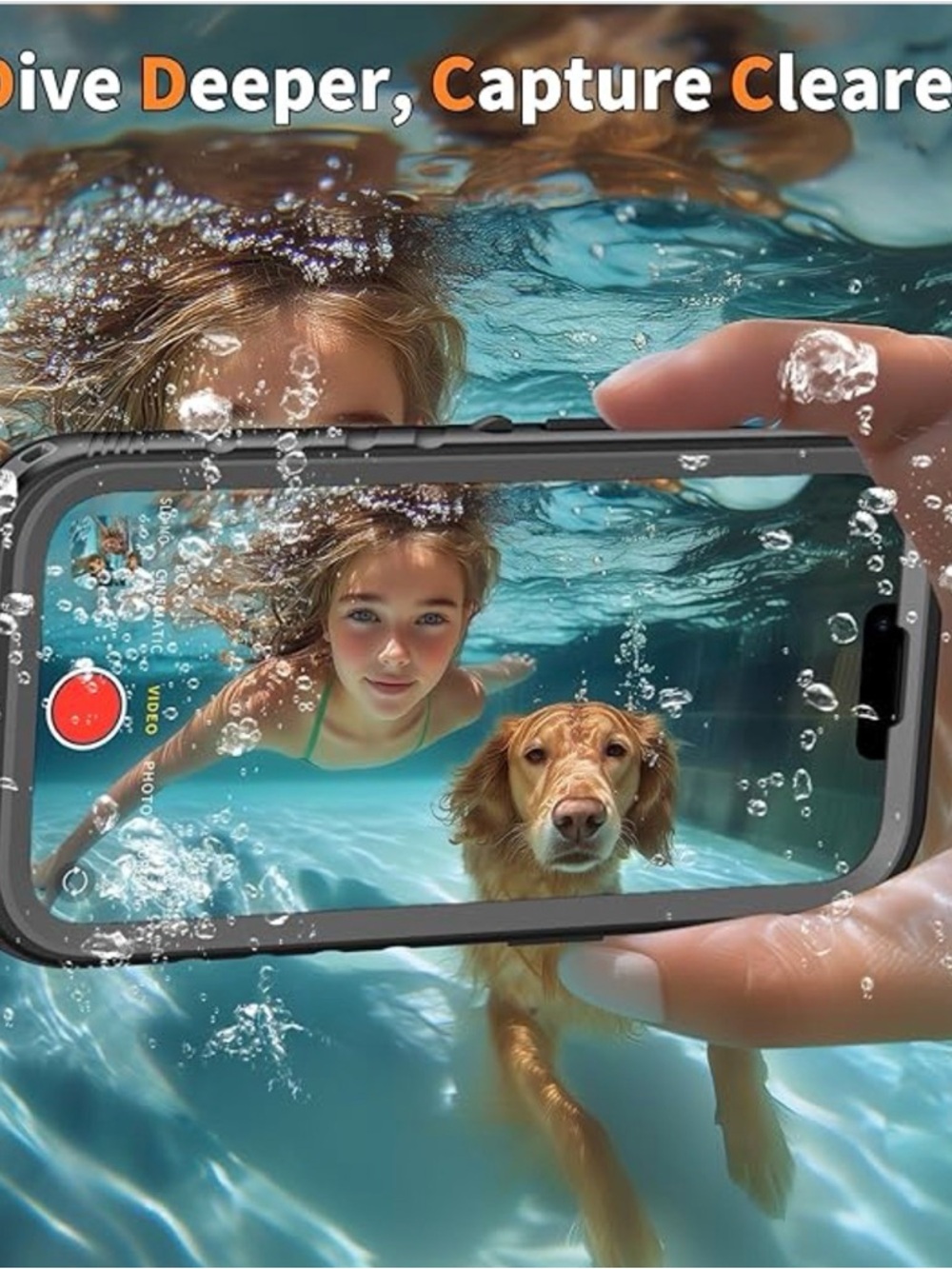 Black Waterproof Phone Case with Detachable Wrist Strap IPhone 13 - Picture 9 of 11